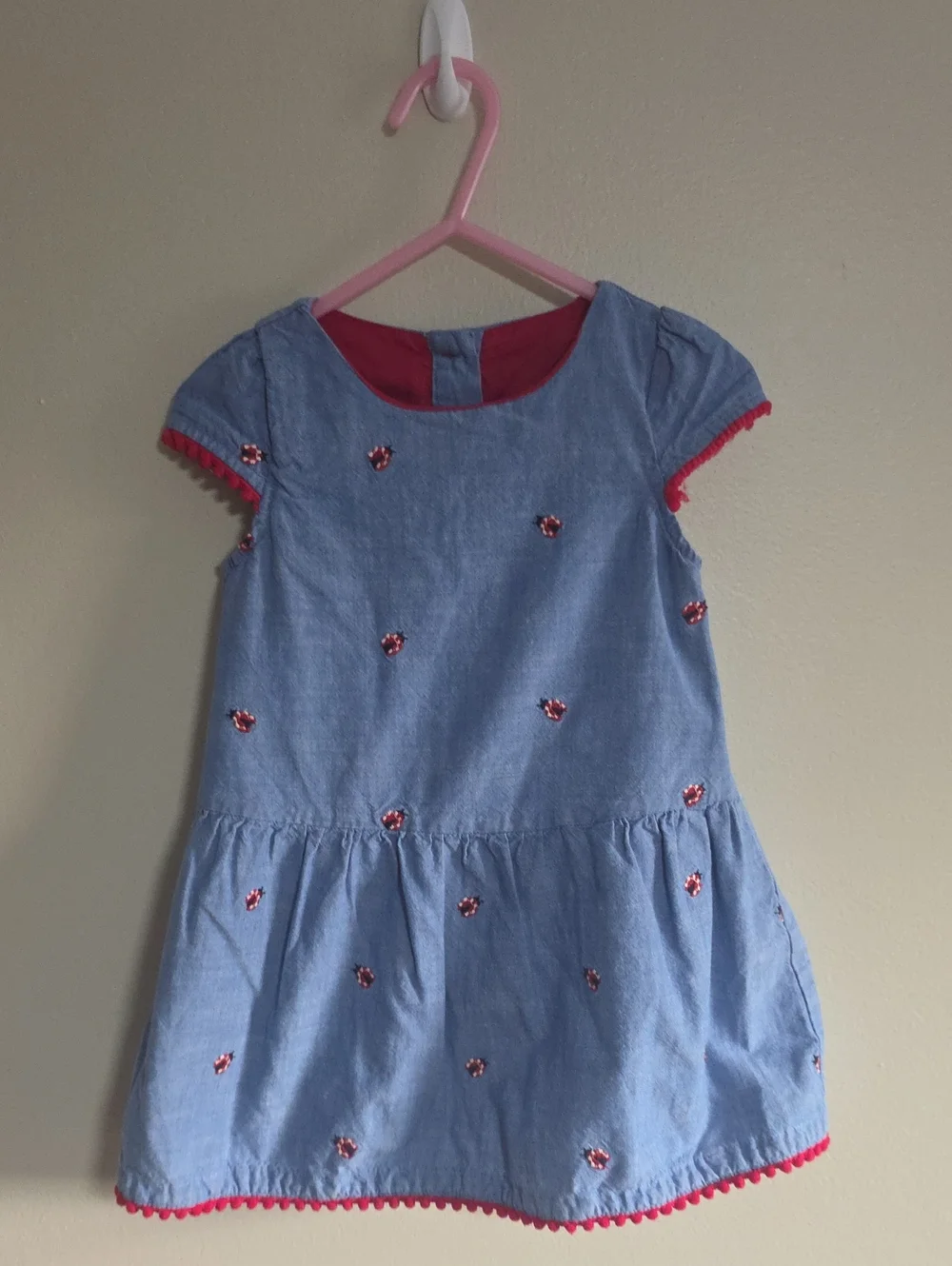 Gymboree Light Blue Dress with Ladybug Accents